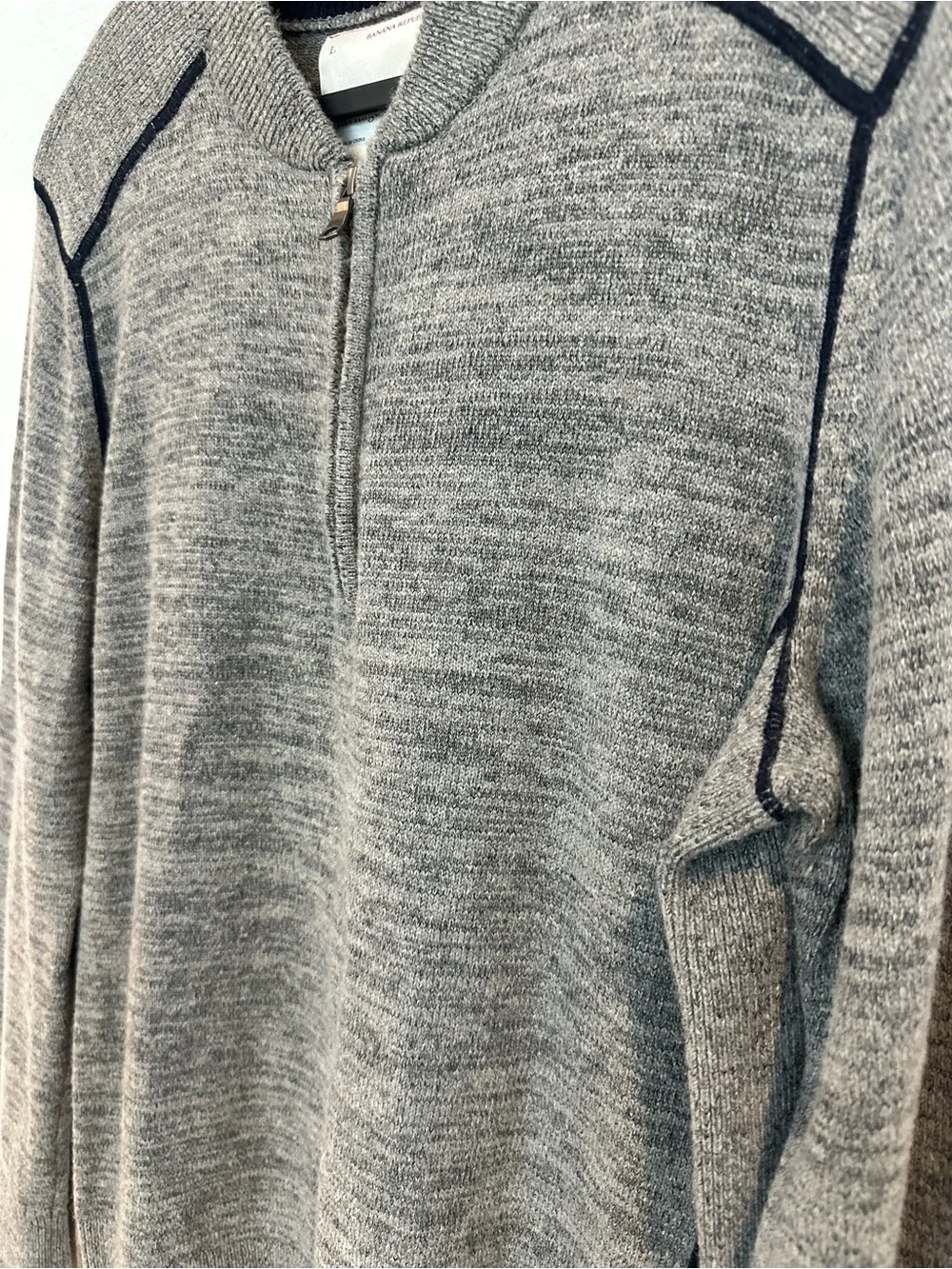 Banana Republic Heritage Merino Wool Quarter Zip Sweater Men’s L Preppy